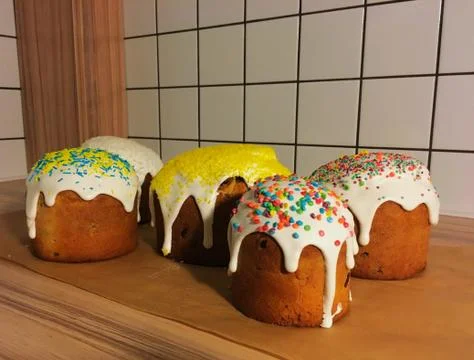 Home Easter cake. There is  appetizing homemade pastries for Easter Stock Photos