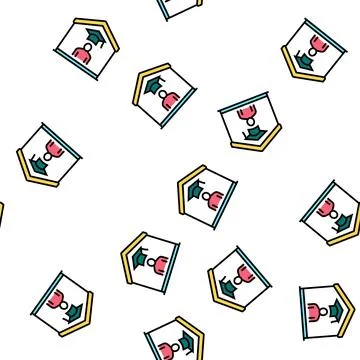Home education vector seamless pattern Stock Illustration