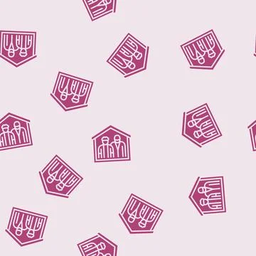 Home elderly leisure glyph seamless pattern Stock Illustration