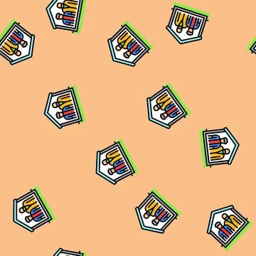 Home elderly leisure vector seamless pattern Stock Illustration
