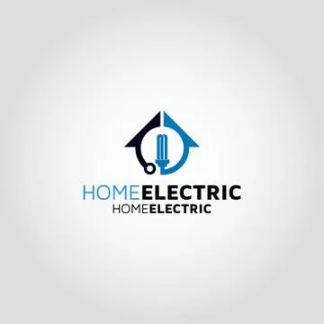 Home Electric Vector logo design template idea and inspiration Stock Illustration