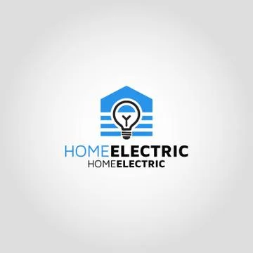Home Electric Vector logo design template idea Stock Illustration