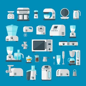 Home electronics appliances elements infographics template concept vector Stock Illustration
