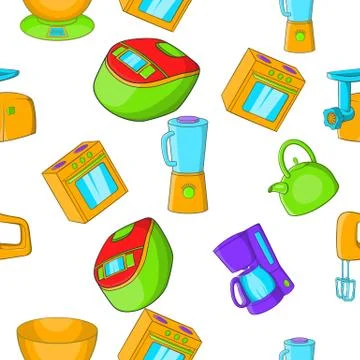 Home electronics pattern, cartoon style 스톡 일러스트