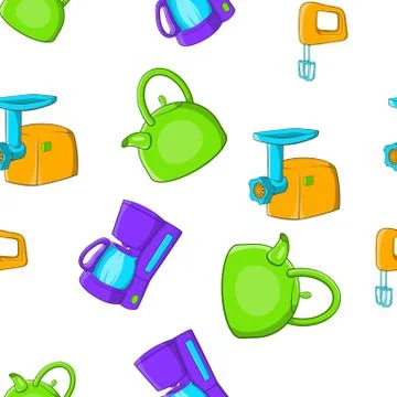 Home electronics pattern, cartoon style 스톡 일러스트