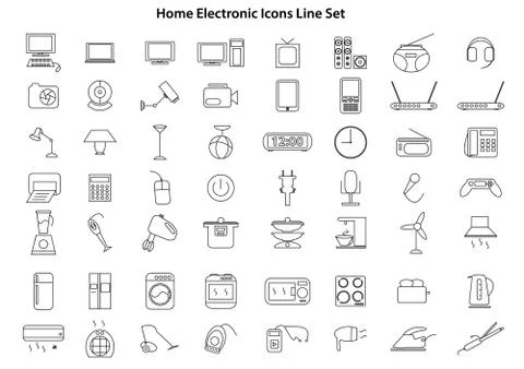 Home Electronics Set Stock Illustration