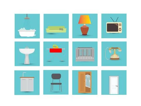 Home elements Stock Illustration