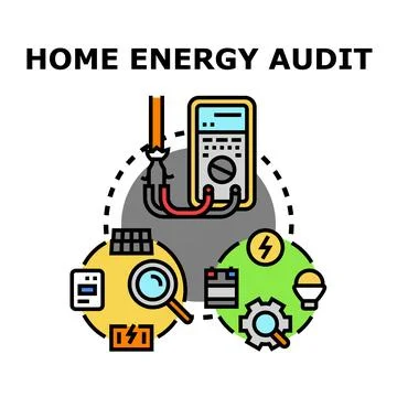 Home energy audit concept vector illustration Stock Illustration