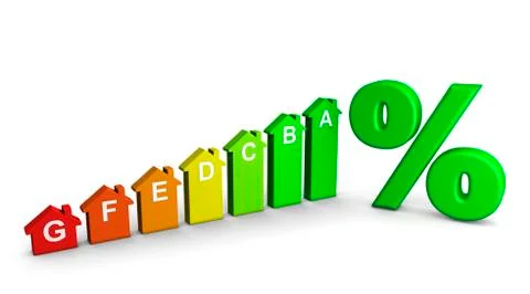 Home energy class labels graph Stock Illustration