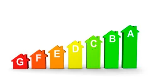 Home energy efficiency labels graph Illustrazione stock