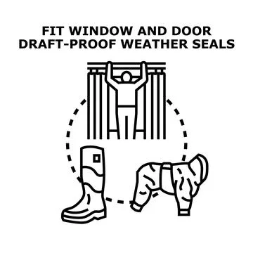 Home energy saving draft proofing and insulation concept Stock Illustration