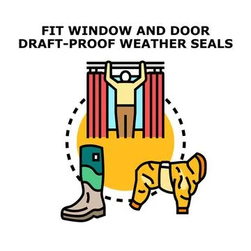 Home energy saving draft proofing and insulation concept Illustrazione stock