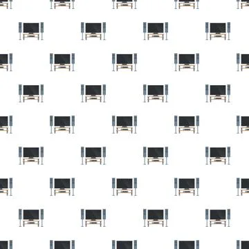 Home entertainment system repeating pattern on white Illustrazione stock