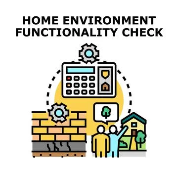Home environment functionality check system assessment 스톡 일러스트