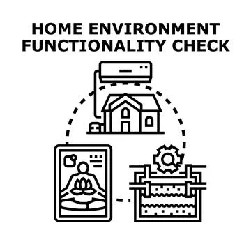 Home environment functionality check vector illustration concept Stock Illustration