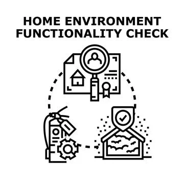 Home environment functionality checking and safety inspection Stock Illustration