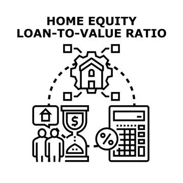 Home equity loan calculating value ratio concept Stock Illustration