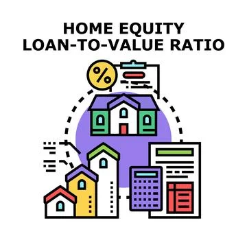 Home equity loan value calculation process concept Stockillustratie
