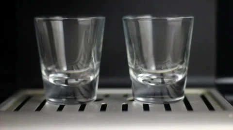 Home espresso machine is making double espresso. Stock Footage 37202575