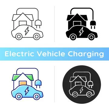 Home EV charging point icon Stock Illustration