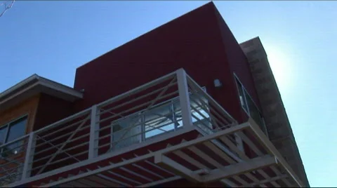 Home exterior down pan Stock Footage 589857
