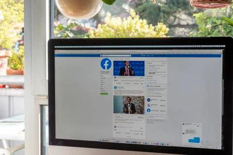 At home on Facebook Stock Photos