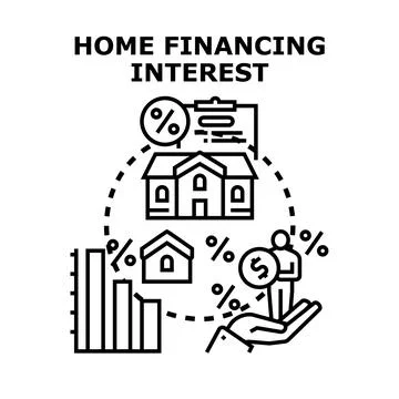 Home financing interest rates increasing mortgage loan 스톡 일러스트