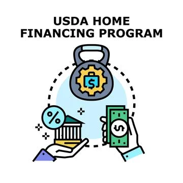 Home financing program helping families afford property 库存插图