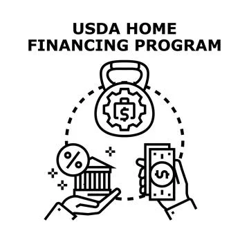 Home financing program helping families afford property Stock Illustration