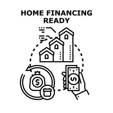Home financing solution for buying a house Illustration