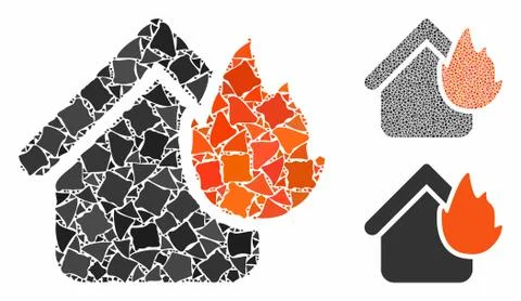 Home fire disaster Composition Icon of Humpy Items Stockillustratie