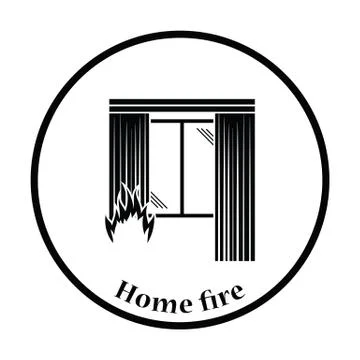 Home fire icon Stock Illustration