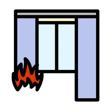 Home Fire Icon Stock Illustration