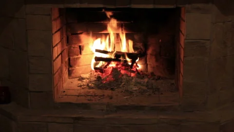 Home fireplace Stock Footage 96340127