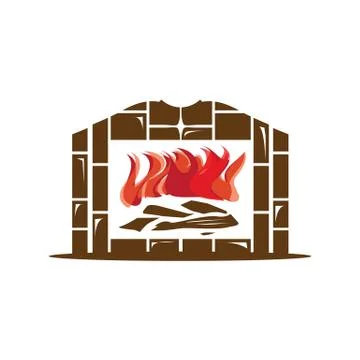 Home fireplace icon Stock Illustration