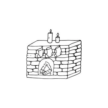 Home fireplace Stock Illustration