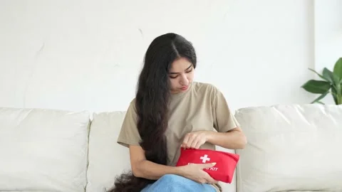 Home First Aid Kit. Stock Footage 237916772