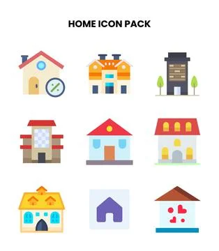 Home Flat Bundle Icons Pack Stock Illustration