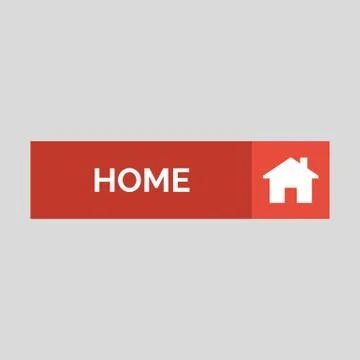 Home flat button on grey background. Illustrazione stock
