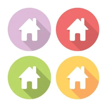 Home Flat Icons Set Stock Illustration