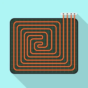 Home floor heater icon, flat style Stock Illustration