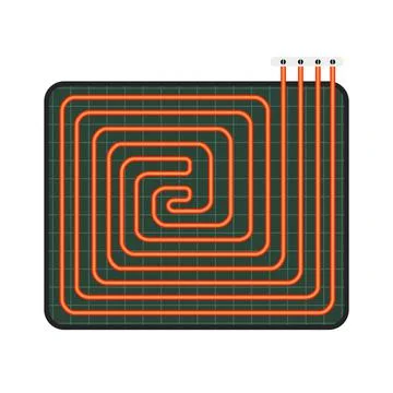Home floor heater icon, flat style Stock Illustration