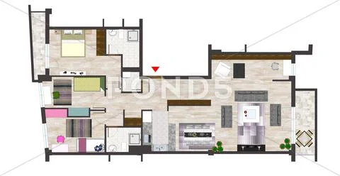 Home floor plan 11 Stock Illustration