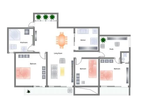 Home floor plan Stock Illustration