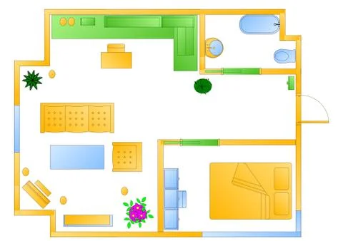 Home floor plan Ilustración de archivo