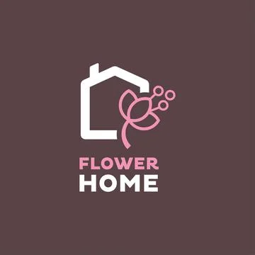 Home Flower Logo Stock Illustration