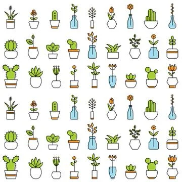 Home flowers seamless pattern Stock Illustration