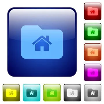 Home folder color square buttons Illustrazione stock