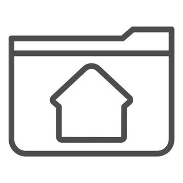 Home folder line icon. Folder with house vector illustration isolated on white 스톡 일러스트