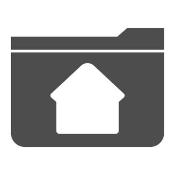 Home folder solid icon. Folder with house vector illustration isolated on white Illustrazione stock